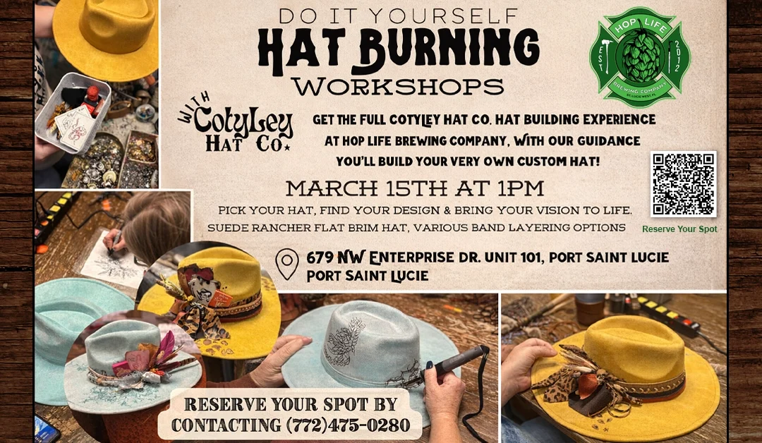 Hat Burning Workshop with CotyLey Hat Co